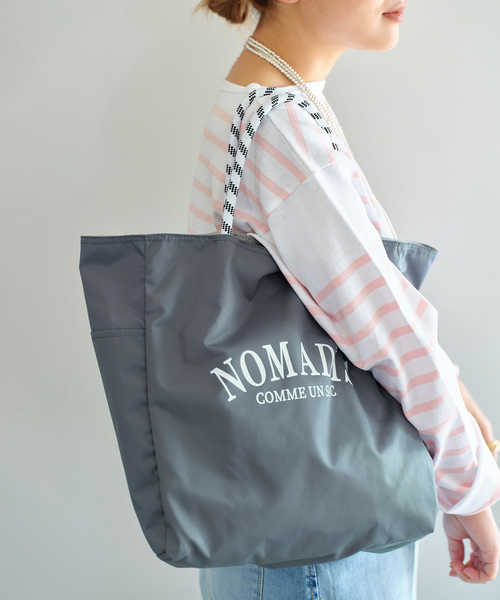 IENA(イエナ)の「【NOMADIS/ノマディス】別注 SAC リバーシブル トートバッグ M(トートバッグ・レディース・ベージュ/オレンジ/チャコールグレー・FREE)」の9枚目の写真