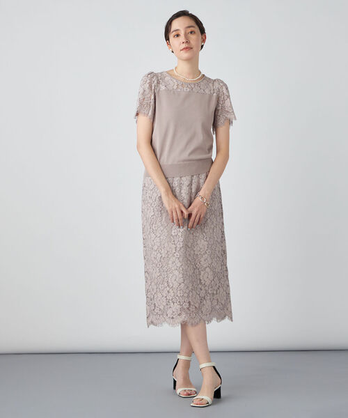 NOLLEY’S Sophi（ノーリーズソフィ）の「ウエストリブレーススカート（スカート・レディース・ミント/オフホワイト/グレイッシュベージュ・38/36）」の21枚目の写真