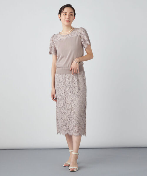 NOLLEY’S Sophi（ノーリーズソフィ）の「ウエストリブレーススカート（スカート・レディース・ミント/オフホワイト/グレイッシュベージュ・38/36）」の22枚目の写真