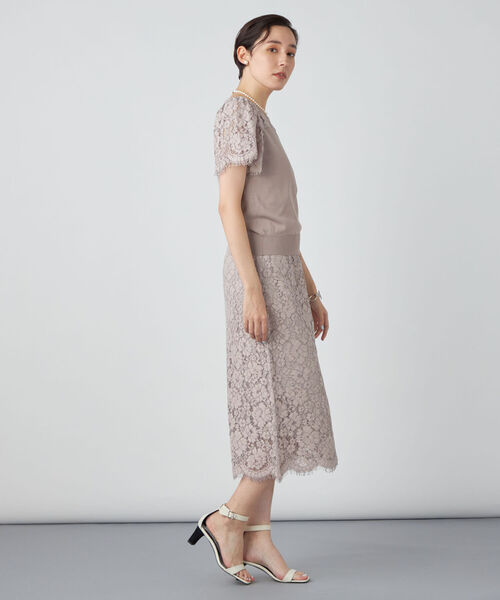 NOLLEY’S Sophi（ノーリーズソフィ）の「ウエストリブレーススカート（スカート・レディース・ミント/オフホワイト/グレイッシュベージュ・38/36）」の5枚目の写真