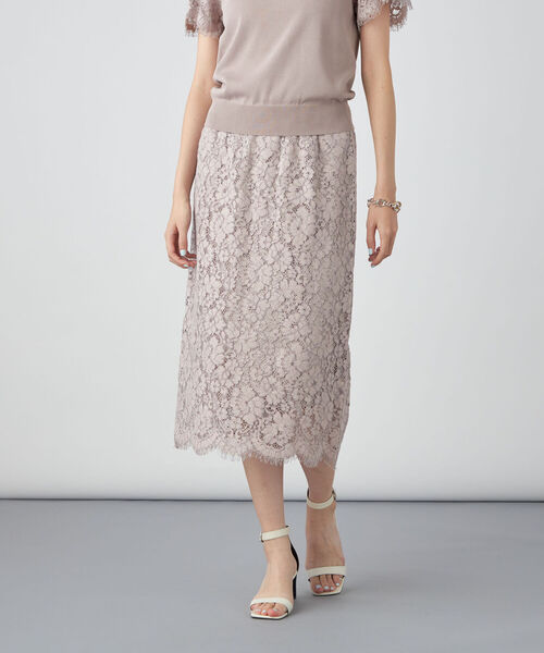 NOLLEY’S Sophi（ノーリーズソフィ）の「ウエストリブレーススカート（スカート・レディース・ミント/オフホワイト/グレイッシュベージュ・38/36）」の7枚目の写真