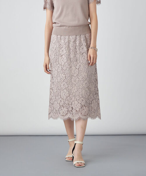 NOLLEY’S Sophi（ノーリーズソフィ）の「ウエストリブレーススカート（スカート・レディース・ミント/オフホワイト/グレイッシュベージュ・38/36）」の8枚目の写真