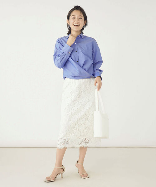 NOLLEY’S Sophi（ノーリーズソフィ）の「ウエストリブレーススカート（スカート・レディース・ミント/オフホワイト/グレイッシュベージュ・38/36）」の17枚目の写真