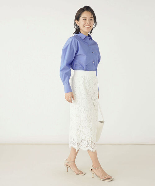 NOLLEY’S Sophi（ノーリーズソフィ）の「ウエストリブレーススカート（スカート・レディース・ミント/オフホワイト/グレイッシュベージュ・38/36）」の19枚目の写真