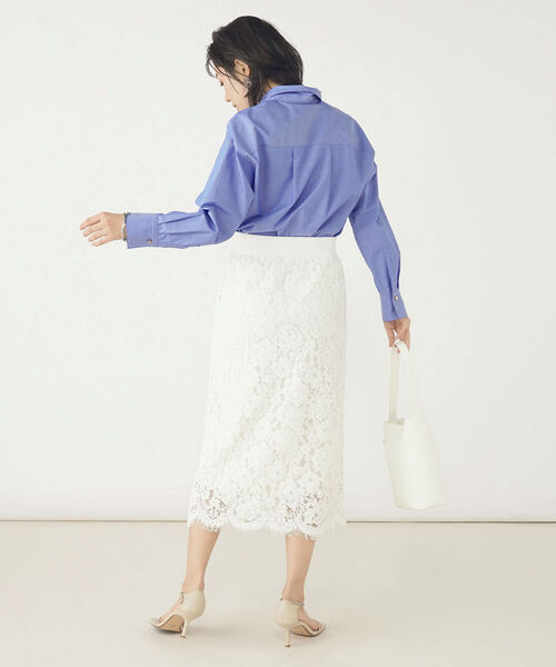 NOLLEY’S Sophi（ノーリーズソフィ）の「ウエストリブレーススカート（スカート・レディース・ミント/オフホワイト/グレイッシュベージュ・38/36）」の20枚目の写真