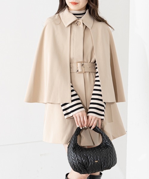 メゾンドドルチェ フード付きダークブラウンポンチョ｜新品】maison de