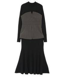 LAGUNAMOON | ペプラムコンビニットワンピース(ワンピース)