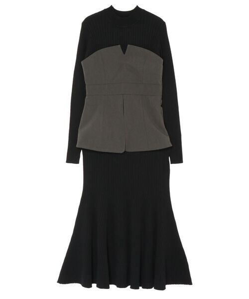 LAGUNAMOON（ラグナムーン）の「ペプラムコンビニットワンピース（ワンピース・レディース・チャコールグレー/ブラック/ライトグリーン/アイボリー・X-SMALL/SMALL/MEDIUM）」の15枚目の写真