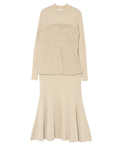 LAGUNAMOON（ラグナムーン）の「ペプラムコンビニットワンピース（ワンピース・レディース・チャコールグレー/ブラック/ライトグリーン/アイボリー・X-SMALL/SMALL/MEDIUM）」の16枚目の写真