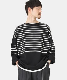 marka | marka / マーカ：PANEL BORDER BASQUE SHIRT - 30/2 organic cotton knit panel border -：M23A-07CS01C[COR](Tシャツ/カットソー)