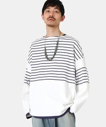 marka | marka / マーカ：PANEL BORDER BASQUE SHIRT - 30/2 organic cotton knit panel border -：M23A-07CS01C[COR](Tシャツ/カットソー)