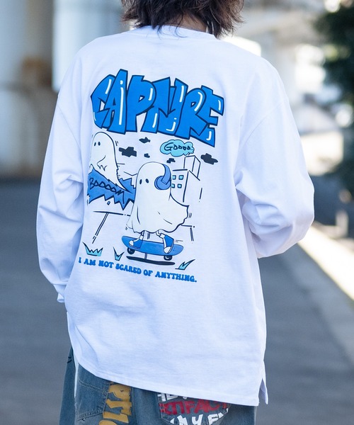 JOHN'S CLOSET(ジョンズクローゼット)の「【13】グラフィック発砲プリント ロングスリーブTシャツ ビリヤード/オバケ/男の子(Tシャツ/カットソー・メンズ・パープル/ブラック/ホワイト/ホワイト系その他/ホワイト系その他3/ブラック系その他2/ブラック系その他/ホワイト系その他2/ブラック系その他3/ブラック系2/ホワイト系1/ホワイト系2/ブラック系1・LARGE/MEDIUM)」の3枚目の写真