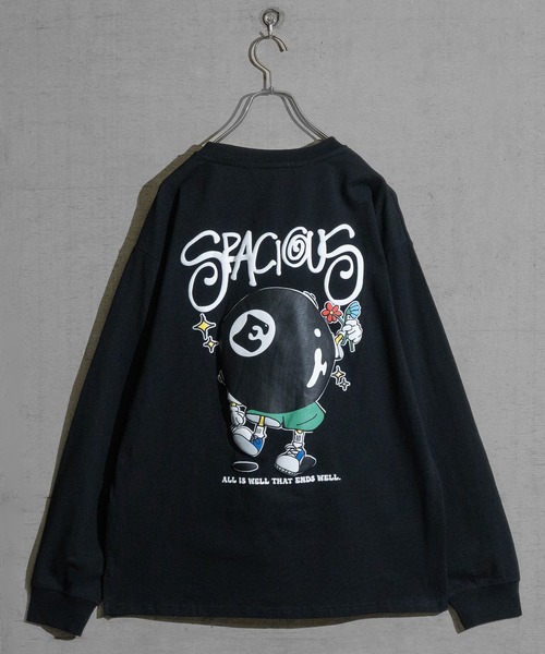 13】グラフィック発砲プリント ロングスリーブTシャツ