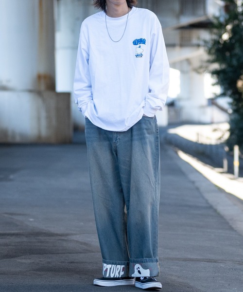 13】グラフィック発砲プリント ロングスリーブTシャツ