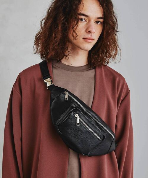 tk.TAKEO KIKUCHI(ティーケータケオキクチ)の「◆【WEB限定】レザー調ミニウエストバッグ(ボディバッグ/ウエストポーチ・メンズ・ダークブラウン/ブラック系5/ブラック・00)」の19枚目の写真