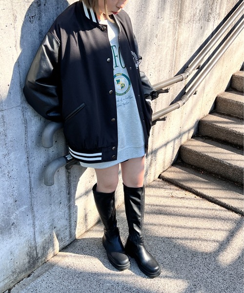 one way（ワンウェイ）の「ナイロンオーバーサイズスタジャン