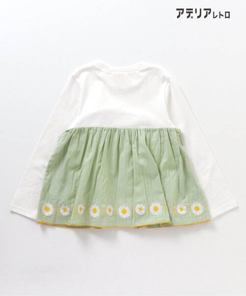 アデリアレトロ（アデリアレトロ）の「アデリアレトロ 3柄刺繍ドッキングTシャツ（Tシャツ/カットソー・キッズ・ミント/アイボリー/ネイビー・110/100/130/120/90/80）」の20枚目の写真