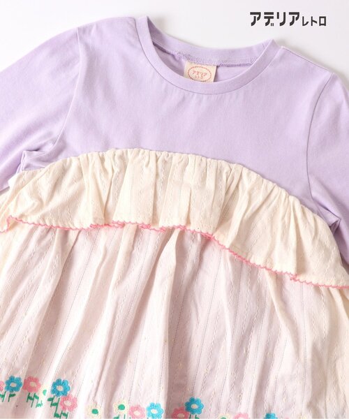 アデリアレトロ（アデリアレトロ）の「アデリアレトロ 3柄刺繍ドッキングTシャツ（Tシャツ/カットソー・キッズ・ミント/アイボリー/ネイビー・110/100/130/120/90/80）」の22枚目の写真