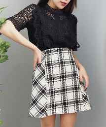PRIVATE BEACH | バイヤスチェック柄ミニスカート スカパン(スカート)