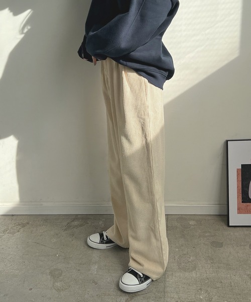 Futier land（フューティアランド）の「ハイウエストコーデュロイスラックス（スラックス・レディース・ブラック/ブラウン/アイボリー・MEDIUM/LARGE）」の22枚目の写真