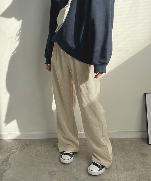 Futier land（フューティアランド）の「ハイウエストコーデュロイスラックス（スラックス・レディース・ブラック/ブラウン/アイボリー・MEDIUM/LARGE）」の8枚目の写真