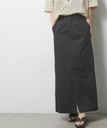 CHIC STYLE | 綿100%ロングスリットマキシタイトスカート <大きいサイズ有>シックスタイル(スカート)