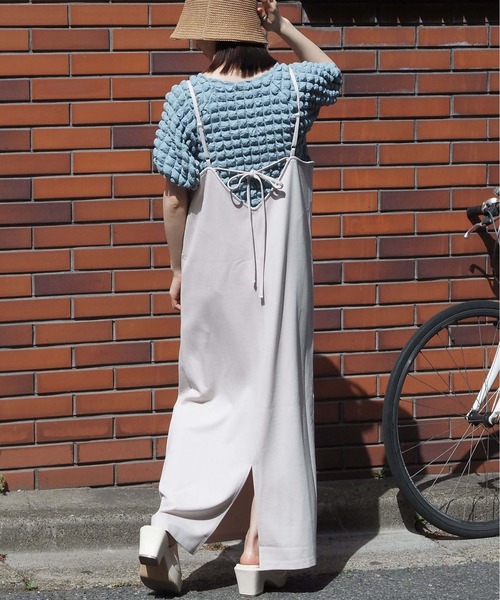 tiptop（ティップトップ）の「バックリボンアソートキャミワンピース（ワンピース・レディース・ブラック系その他/アイボリー/ブラック/ホワイト系その他/ネイビー/イエロー・FREE）」の2枚目の写真