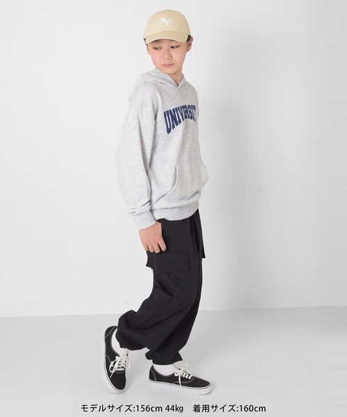 GLAZOS（グラソス）の「[ワイドテーパード]ツイル・カーゴパンツ（カーゴパンツ・キッズ・ブラック/カーキ/ベージュ・160cm/170cm/150cm/140cm）」の12枚目の写真