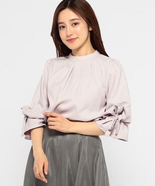 MISCH MASCH（ミッシュマッシュ）の「バルーンリボンブラウス（シャツ/ブラウス・レディース・ホワイト×ブラック/ホワイト/ベージュ/ラベンダー・MEDIUM）」の4枚目の写真