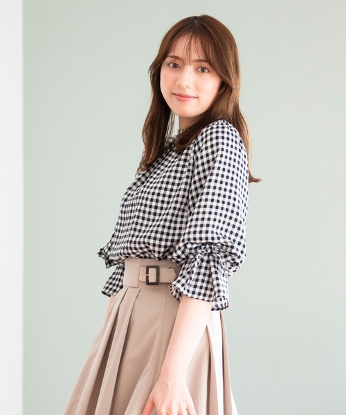 MISCH MASCH（ミッシュマッシュ）の「バルーンリボンブラウス（シャツ/ブラウス・レディース・ホワイト×ブラック/ホワイト/ベージュ/ラベンダー・MEDIUM）」の14枚目の写真