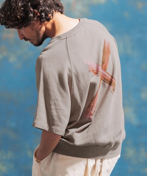 msw1274-プリントスウェットTシャツ - MARBLE CROSS -