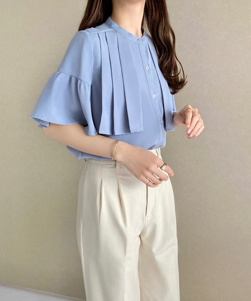 callautia（カラウティア）の「プリーツヨークフレア袖ブラウス  
