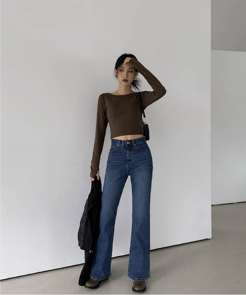 BLACKUP（ブラックアップ）の「[MADE] クロップフィンガーホールウォーマーTシャツ（Tシャツ/カットソー・レディース・ホワイト/ブラック/ミント/ブラウン/グレー・ONE SIZE）」の15枚目の写真