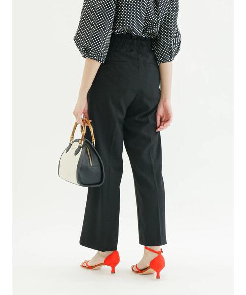 Te chichi（テチチ）の「麻調ワイドフルレングスパンツ（セットアップ可）（その他パンツ・レディース・ブラック/オフホワイト・SMALL/MEDIUM）」の21枚目の写真