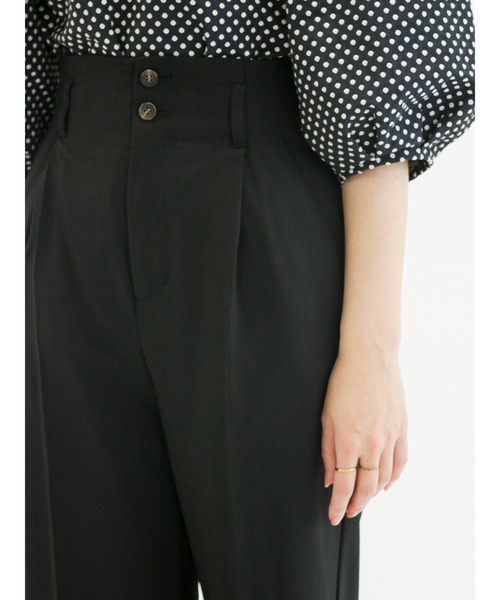 Te chichi（テチチ）の「麻調ワイドフルレングスパンツ（セットアップ可）（その他パンツ・レディース・ブラック/オフホワイト・SMALL/MEDIUM）」の12枚目の写真