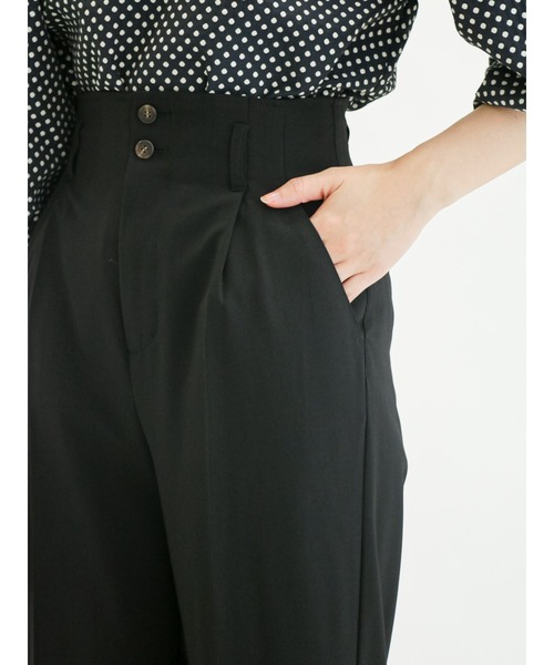 Te chichi（テチチ）の「麻調ワイドフルレングスパンツ（セットアップ可）（その他パンツ・レディース・ブラック/オフホワイト・SMALL/MEDIUM）」の13枚目の写真