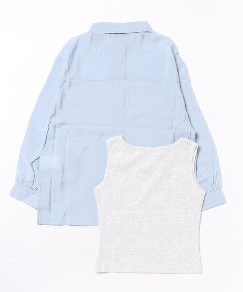 LOVETOXIC（ラブトキシック）の「シアーシャツインナーSET（シャツ/ブラウス・キッズ・サックスブルー/オフホワイト/ピンク・L/S/M）」の4枚目の写真