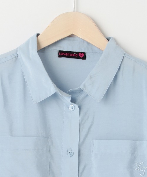 LOVETOXIC（ラブトキシック）の「シアーシャツインナーSET（シャツ/ブラウス・キッズ・サックスブルー/オフホワイト/ピンク・L/S/M）」の10枚目の写真
