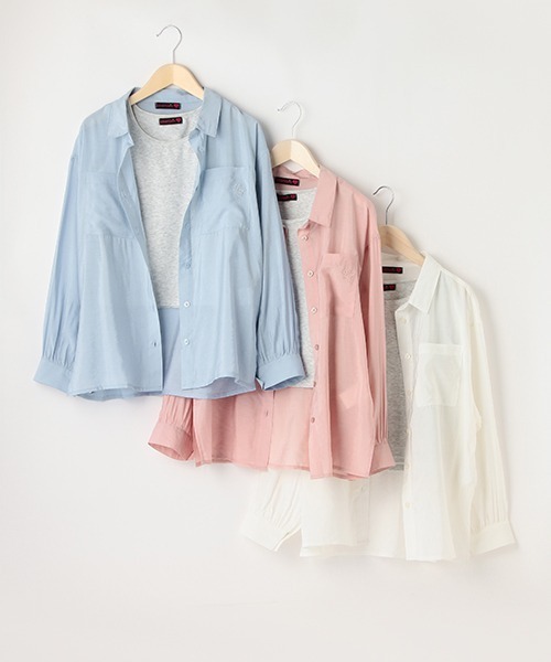 LOVETOXIC（ラブトキシック）の「シアーシャツインナーSET（シャツ/ブラウス・キッズ・サックスブルー/オフホワイト/ピンク・L/S/M）」の17枚目の写真