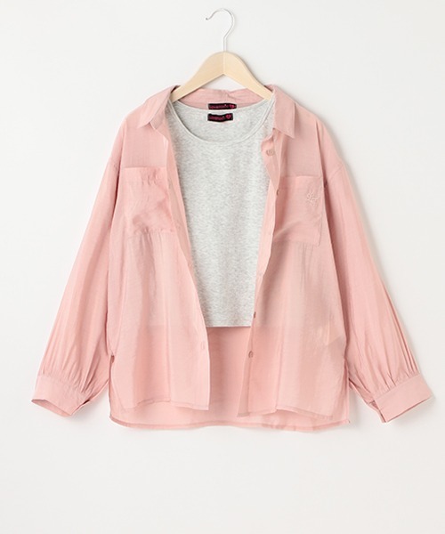 LOVETOXIC（ラブトキシック）の「シアーシャツインナーSET（シャツ/ブラウス・キッズ・サックスブルー/オフホワイト/ピンク・L/S/M）」の20枚目の写真