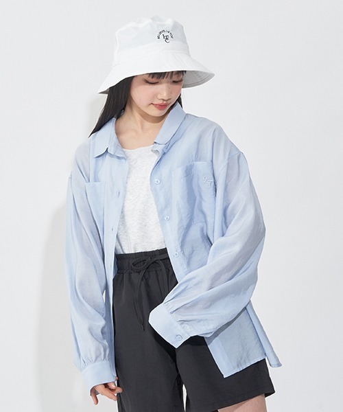 LOVETOXIC（ラブトキシック）の「シアーシャツインナーSET（シャツ/ブラウス・キッズ・サックスブルー/オフホワイト/ピンク・L/S/M）」の21枚目の写真