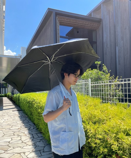 Waterfront（ウォーターフロント）の「晴雨兼用　サンシェイド無地 55（折りたたみ傘・レディース・ホワイト/ダークネイビー/ブラック/ライトピンク・FREE）」の10枚目の写真