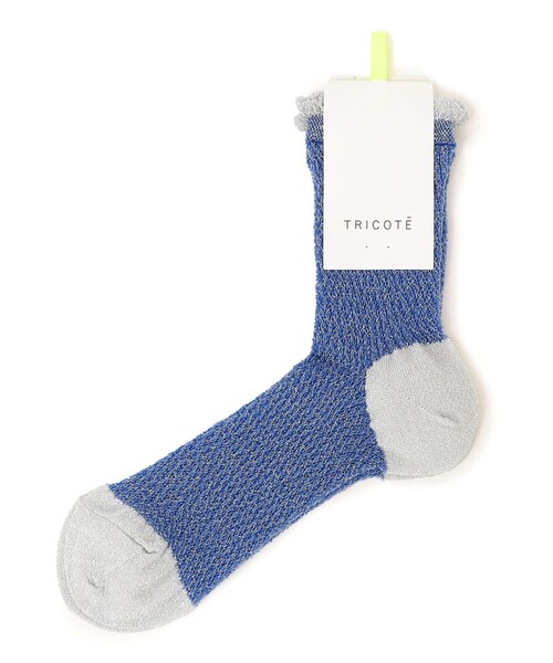 Tricote(トリコテ)の「TRICOTE:シアー バンピー ソックス(ソックス/靴下・レディース・ブルー/シルバー・ONE SIZE)」の1枚目の写真