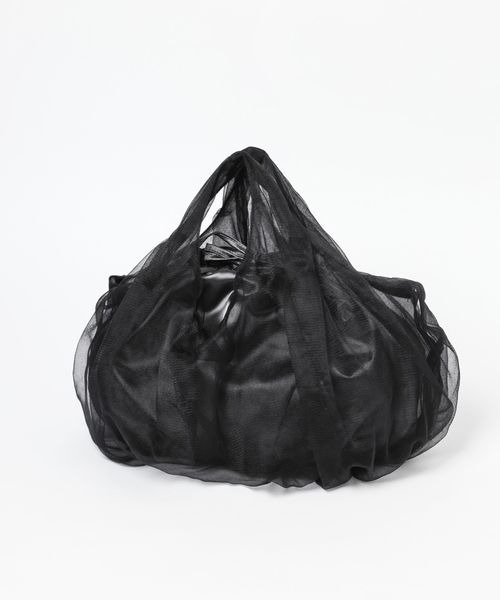 mysty woman（ミスティウーマン）の「チュール＊サテンキンチャクBAG 907138（ハンドバッグ・レディース・オフホワイト/ブラック/ブルー系その他・FREE）」の6枚目の写真