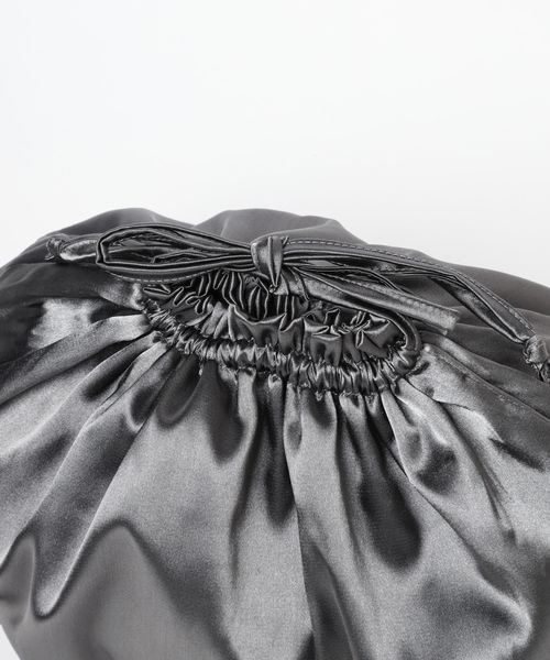 mysty woman（ミスティウーマン）の「チュール＊サテンキンチャクBAG 907138（ハンドバッグ・レディース・オフホワイト/ブラック/ブルー系その他・FREE）」の17枚目の写真