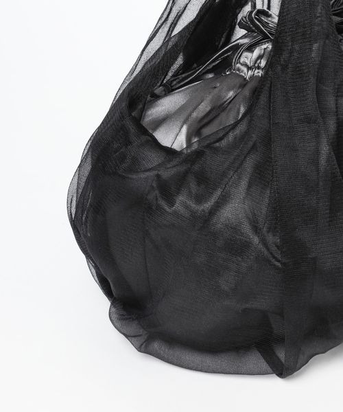 mysty woman（ミスティウーマン）の「チュール＊サテンキンチャクBAG 907138（ハンドバッグ・レディース・オフホワイト/ブラック/ブルー系その他・FREE）」の13枚目の写真
