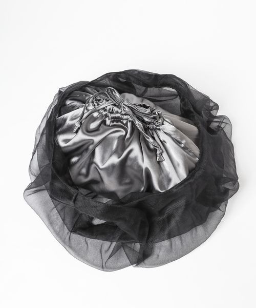 mysty woman（ミスティウーマン）の「チュール＊サテンキンチャクBAG 907138（ハンドバッグ・レディース・オフホワイト/ブラック/ブルー系その他・FREE）」の15枚目の写真