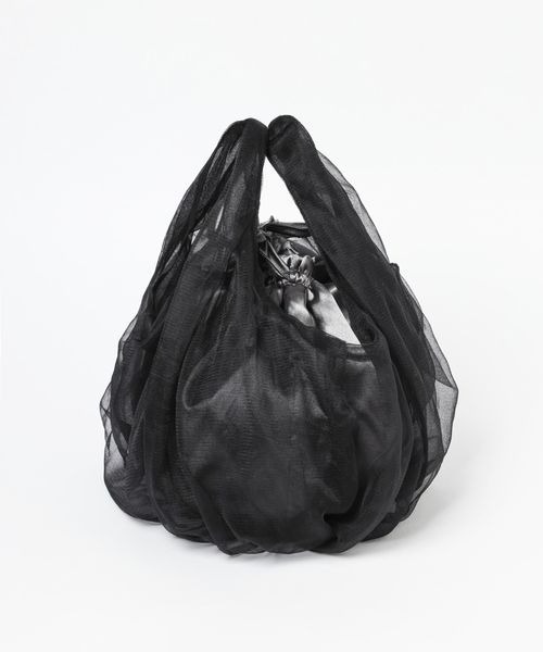 mysty woman（ミスティウーマン）の「チュール＊サテンキンチャクBAG 907138（ハンドバッグ・レディース・オフホワイト/ブラック/ブルー系その他・FREE）」の10枚目の写真