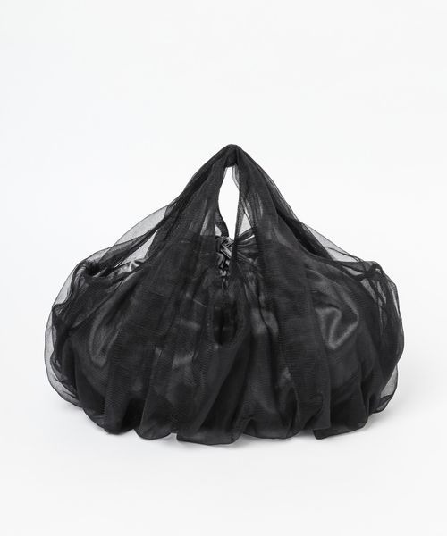 mysty woman（ミスティウーマン）の「チュール＊サテンキンチャクBAG 907138（ハンドバッグ・レディース・オフホワイト/ブラック/ブルー系その他・FREE）」の11枚目の写真