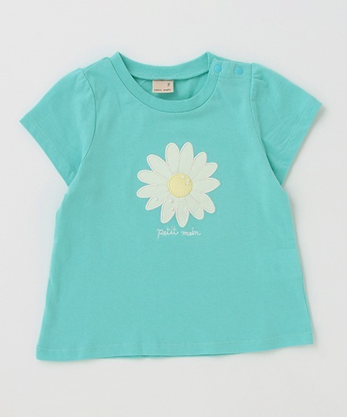 petit main（プティマイン）の「【接触冷感/リンク】モチーフ半袖Tシャツ（Tシャツ/カットソー・キッズ・ライトグレー/エメラルド/オフホワイト/ブラック/ピンク・100cm/110cm/130cm/90cm/120cm/80ｃｍ）」の4枚目の写真